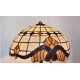 Tiffany stolní lampa LBB30, 48 cm Barokní elegance detail rozsvíceného vitrážového stínidla-ruční práce