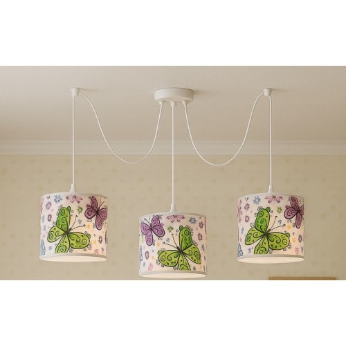 Dětský lustr SLP3033M „Pavouk“ 3x stínidlo Motýl