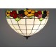 Rozsvícená vitráž stropní lustr Sasanka o průměru 40 cm