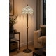 Tiffany stojací vitrážová lampa Palma PN40 (VO) vizualizace zhaslá v obývacím pokoji