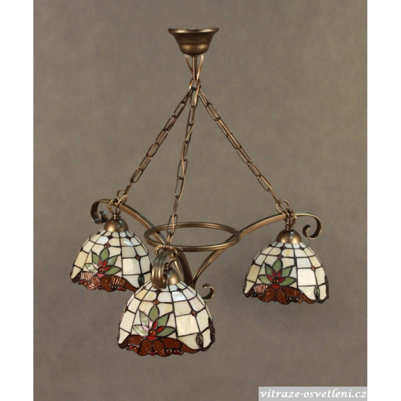 Vitrážový lustr Tiffany 3 PM 18 (vitraze-osvetleni)
