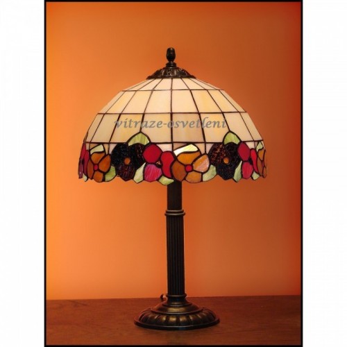 Tiffany stolní vitrážová lampa Sasanka - S30