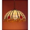 Vitrážový závěsný lustr Flor 50, Ø50