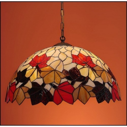 Vitrážový lustr List Kaštanu Ø50