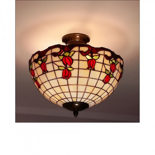 Vitrážový stropní lustr Růže 30, Ø30