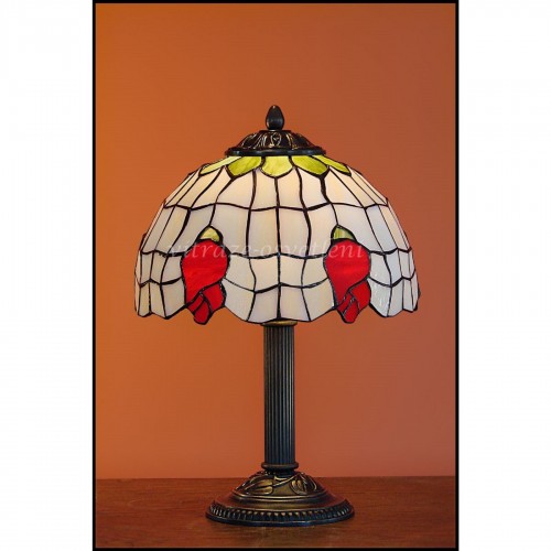 Vitrážová stolní lampa poupě 23