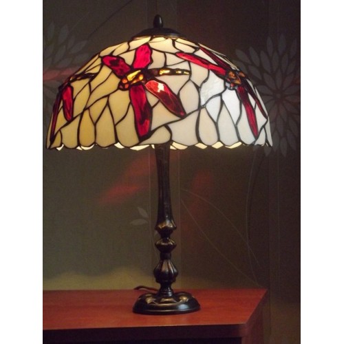 Vitrážová stolní lampa Vážky 34