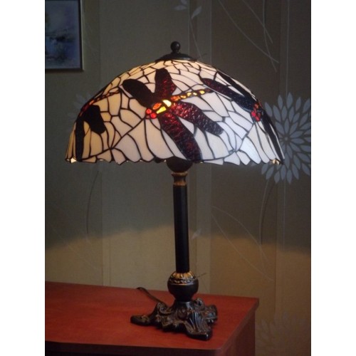 Vitrážová stolní lampa Vážky 42