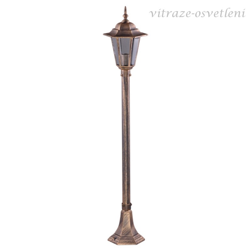 Venkovní stojanová lampa 16009BS, v.112 cm, 1xE27/60W, černá a černo-zlatá