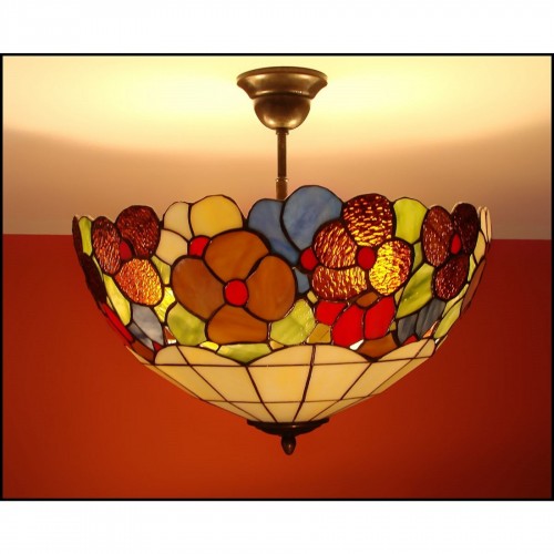 Vitrážový stropní lustr Macešky M 40, Ø40