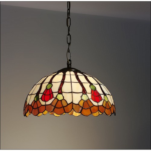 Vitrážový závěsný lustr Flor 30, Ø30