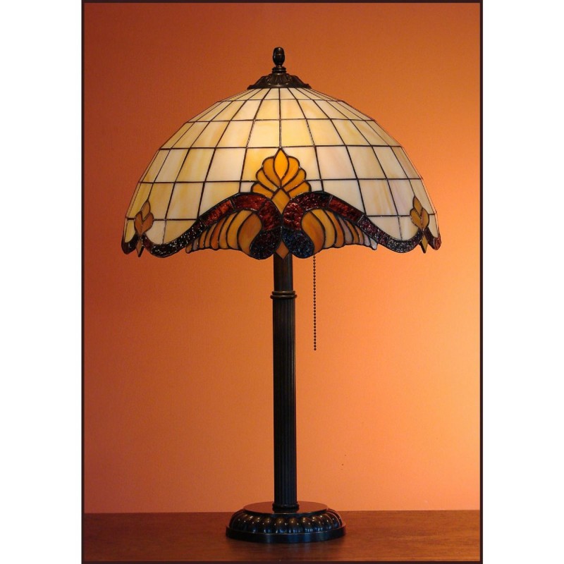 Vitrážová stolní lampa Baroko-S 40