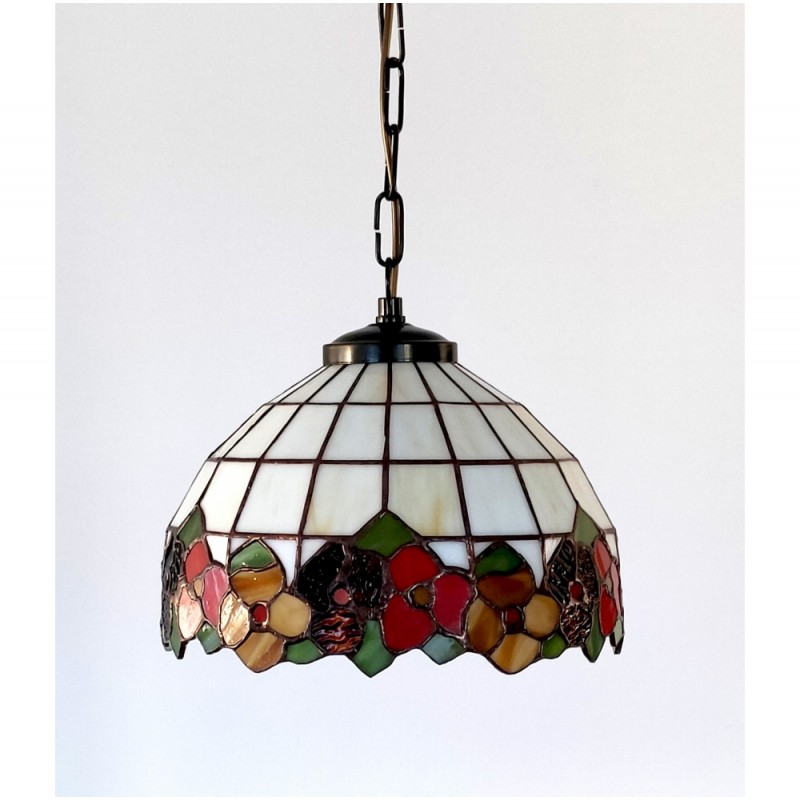 Vitrážový lustr Sasanka Ø23 Tiffany styl / Vitraže-osvětlení