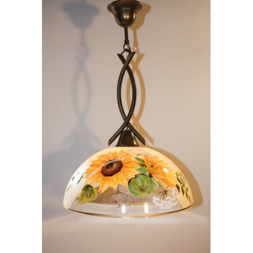 Malovaný lustr Slunečnice Ø30, 35 (VO)