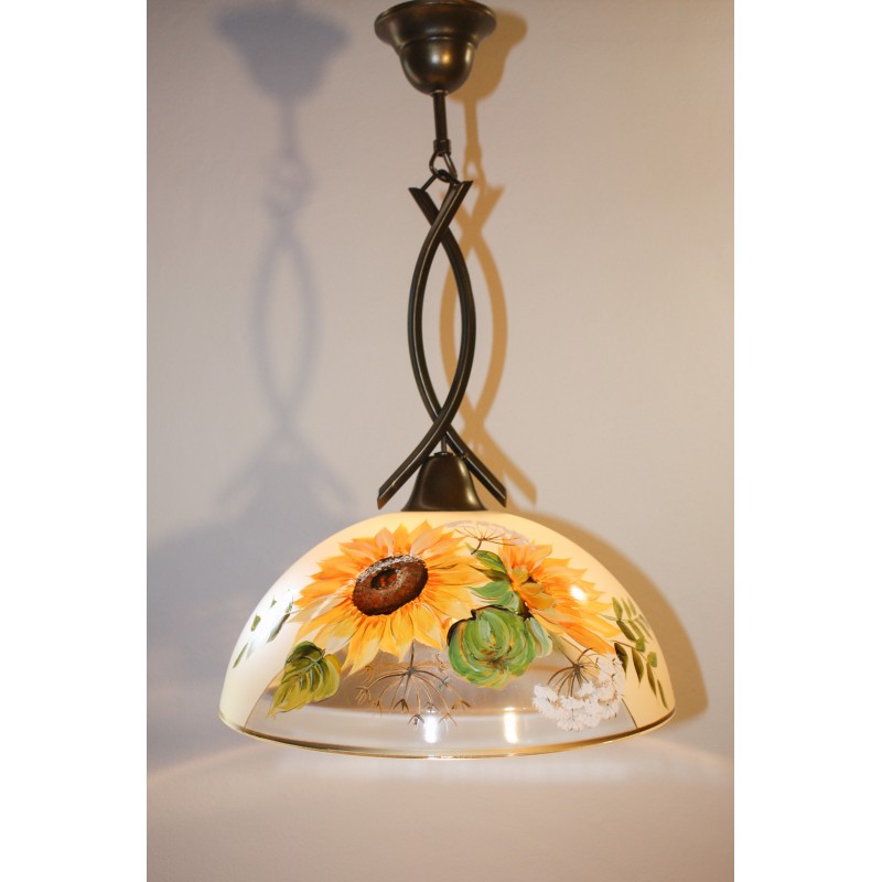 Malovaný lustr Slunečnice Ø35 (VO)