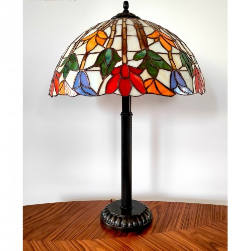 Vitrážová stolní lampa Lotos 40