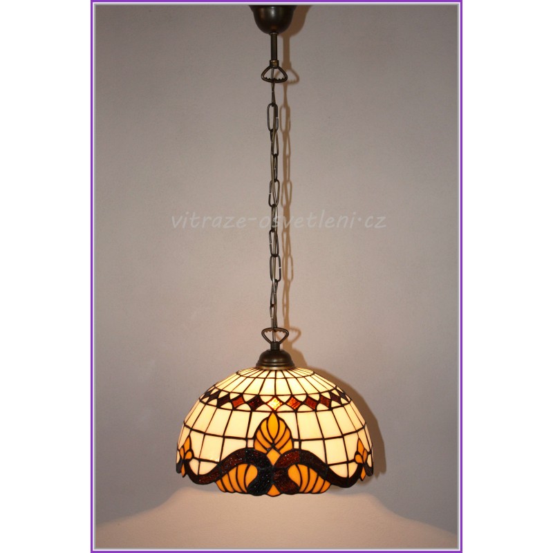 Vitrážový závěsný lustr ZME30 MERLAND-RANGE Ø30 cm (VO)