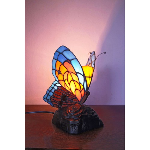 Stolní lampa Tiffany motýl M3
