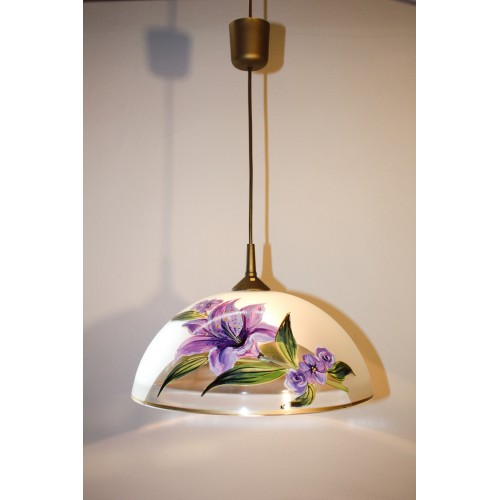 Malovaný lustr Lilie fialová 2 Ø35 (VO)