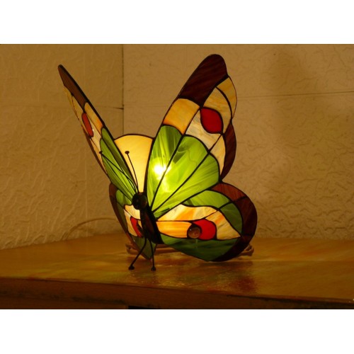 Stolní vitrážová lampička motýl PZM (VO)