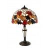 Vitrážová stolní lampa List Kaštanu Ø30 s vitrážovou nohou