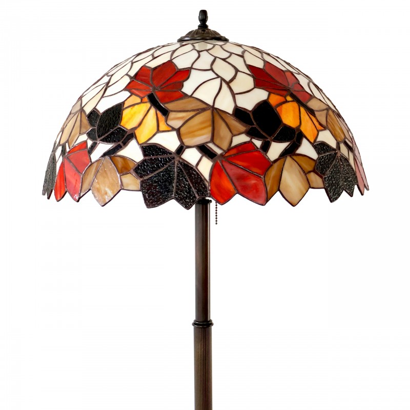 Vitrážová stojanová lampa List Kaštanu Ø50