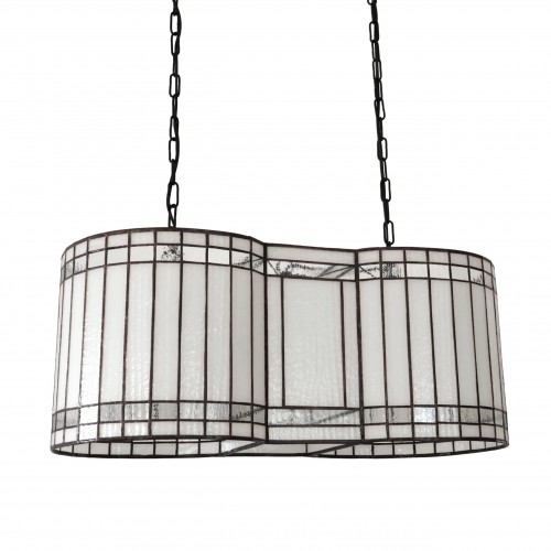 Vitrážový závěsný lustr nad jídelní stůl VAL 60×24