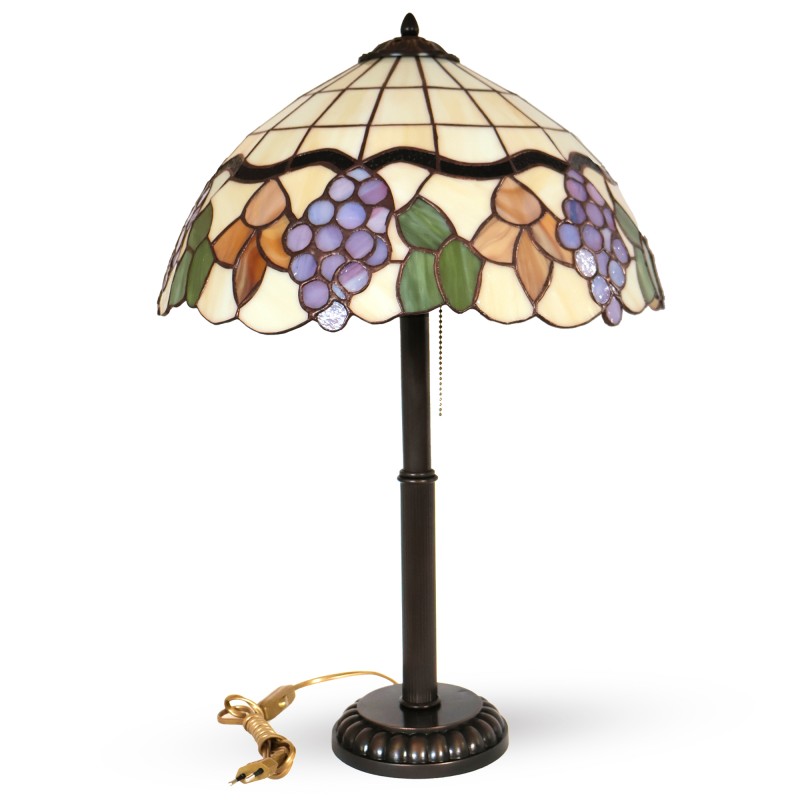 Stolní vitrážová Tiffany lampa Vin 40SL, Ø40 (VO)